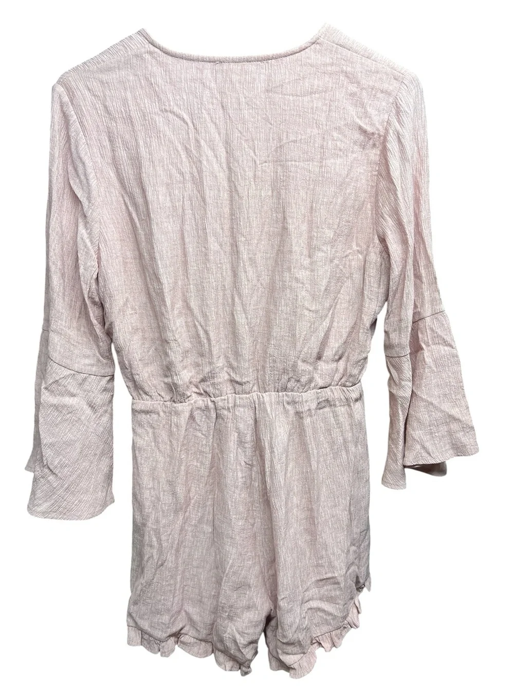 Altar'd State Joanna Mauve Pink Romper Floral Embroidery Bell Sleeves